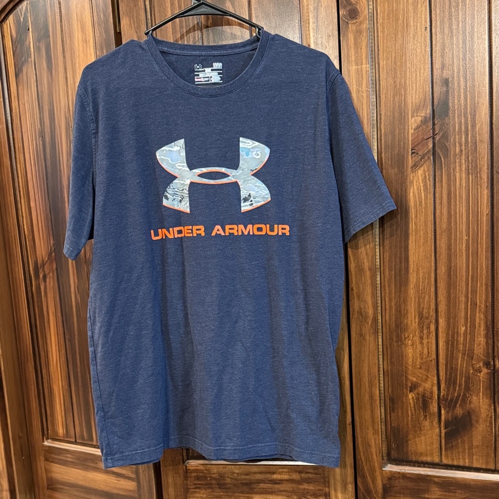 Under Armour Navy Short-Sleeve Logo Tee with Camo Accent